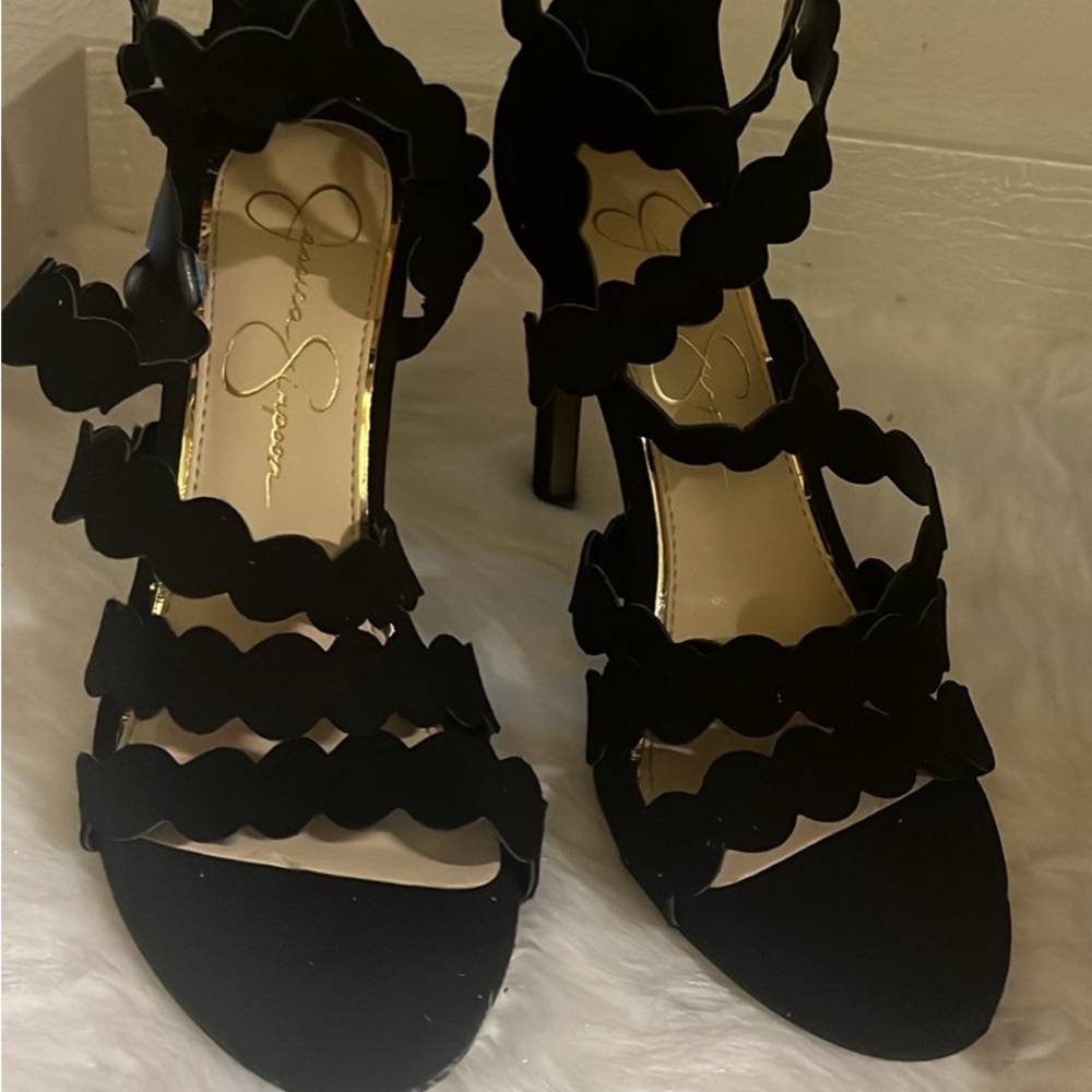 New Jessica Simpson Black Strappy Heels Size 36